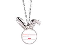 Collier avec pendentif en forme de lapin avec inscription « Download Your Love »