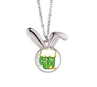 Collier avec pendentif en forme de lapin avec inscription « Four Beer Irland St.Patrick »