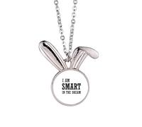 Collier avec pendentif en forme de lapin avec inscription « I Am Smart In The Dream » - Art déco