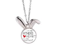 Collier avec pendentif en forme de lapin avec inscription « I Can Melt My Father's Heart Best Papa Love »