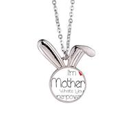 Collier avec pendentif en forme de lapin avec inscription « I'm a Mother What's your Superpower »