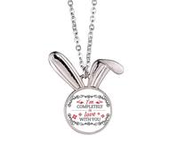Collier avec pendentif en forme de lapin avec inscription « I'm completely in love with you »