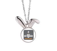 Collier avec pendentif en forme de lapin avec logo « World No Tobacoo Day No Smoking »
