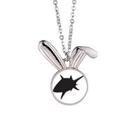 Collier avec pendentif en forme de lapin avec motif de requin bleu océan