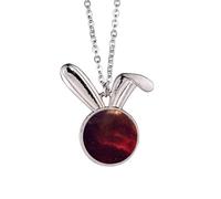 Collier avec pendentif en forme de lapin avec nébuleuse - Univers noir