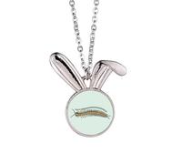 Collier avec pendentif en forme de lapin avec numéro de jambe mille-pattes