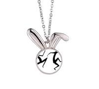 Collier avec pendentif en forme de lapin avec pendentif en forme de totem de danse égyptienne