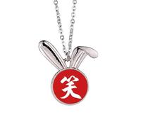 Collier avec pendentif en forme de lapin chinois Rire chinois