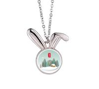 Collier avec pendentif en forme de lapin circulaire Winter Begins Twenty Four Solar Term