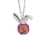 Collier avec pendentif en forme de lapin - Constellation Cancer - Culture mexicaine - Cadeau idéal