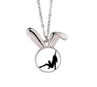 Collier avec pendentif en forme de lapin, danseuse en forme de pipe dance