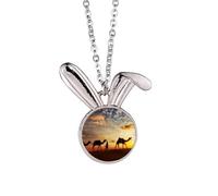 Collier avec pendentif en forme de lapin du désert « All the Way to the Silk Road »