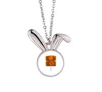 Collier avec pendentif en forme de lapin en forme de gâteau de lune lotus