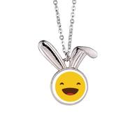 Collier avec pendentif en forme de lapin en ligne jaune rire
