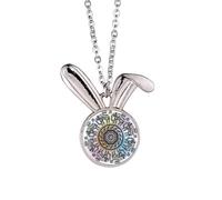 Collier avec pendentif en forme de lapin et grand éléphant