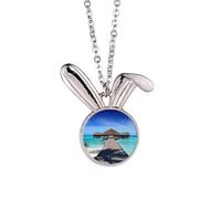 Collier avec pendentif en forme de lapin, image de la nature et de l'eau - Cadeau idéal