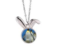 Collier avec pendentif en forme de lapin représentant de nombreux pingouins de l'Antarctique, science de la nature