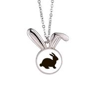 Collier avec pendentif en forme de lièvre noir