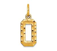 Collier avec pendentif en forme de numéro 0 en or jaune 10 carats 7 mm pour femme