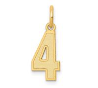Collier avec pendentif en forme de numéro 4 en or 10 carats 7 mm pour femme