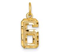 Collier avec pendentif en forme de numéro de jeu de sport en or jaune 10 carats 7 mm pour femme, One Size, Métal Or jaune Doré Métal Or jaune, Pas de gemme