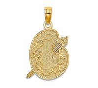 Collier avec pendentif en forme de palette de peintres texturés en or jaune massif 10 carats 15,6 mm