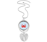 Collier avec pendentif en forme de petit crabe avec ailes d'ange