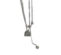Collier avec pendentif en forme de petit sac, bijoux simples en acier inoxydable, texture pour festival et défilés de mode, petite chaîne délicate, taille unique, Comme décrit, Comme décrit.