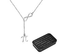 Collier avec pendentif en forme de Pi avec symbole pour un professeur de mathématiques - Avec inscription « You Are Braver Stronger Smarter Than You Think », Acier inoxydable