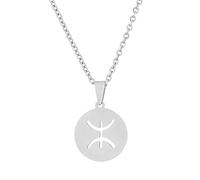 Collier Avec Pendentif En Forme De Pièce Ronde - Colliers Avec Pendentif Berbère Africain,Bijoux Berbères Africains Pour Femmes,Filles,Hommes,Cadeau De Fête Des Mères,De Noël,Blanc,50 Cm Ou 19,7