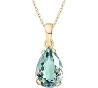 Collier avec pendentif en forme de poire aigue-marine véritable - Pierre précieuse naturelle de naissance du mois de mars - Chaîne délicate en argent sterling ou en or