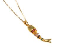 Collier avec pendentif en forme de poisson flottant dynamique - Longueur réglable - Bijou tendance - Bijoux colorés, One Size, Comme décrit, Comme décrit.