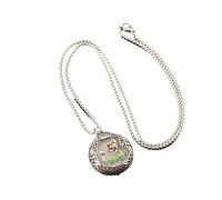 Collier avec pendentif en forme de sachet en émail vintage Lotus Pond Moonlight - Collier imitation lotus en jade hétien for femme - Chaîne de pull avec pendentif de style national(Pendant+60cmchain)
