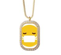 Collier avec pendentif en forme de tête de malade Jaune