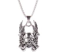 Collier avec pendentif en forme de tête de mort, style rétro et polyvalent, style rétro et polyvalent, style hip-hop, collier homme et femme, tendance, dominatrice, bijoux cadeaux d'anniversaire pour