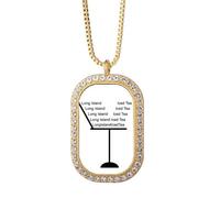 Collier avec pendentif en forme de thé glacé Long Island - Cristal de diamant - Bijoux dorés