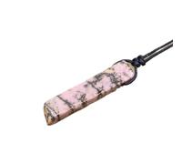 Collier avec pendentif en forme de tranche de pierre naturelle - Quartz lapis labradorite turquoises - Bijoux pour femme - Rhodonite