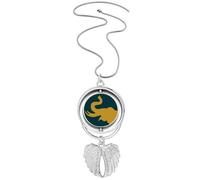 Collier avec pendentif en forme d'éléphant en Thaïlande avec ailes d'ange
