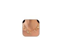 Collier avec pendentif en forme d'étoile de mer dorée pour femme - Collier à breloques en forme d'étoile de mer et de mauvais œil - Collier bohème à couches dorées - Bijoux d'été bohèmes, Large, Métal