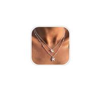Collier avec pendentif en forme d'étoile de mer plaqué or 14 carats pour femme, collier bohème avec pendentif en perles de plage, hypoallergénique, étanche, bijou d'été pour les vacances au quotidien
