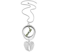 Collier avec pendentif en forme d'île de soleil avec ailes d'ange