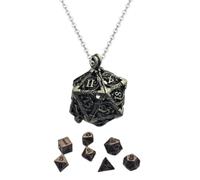 Collier avec pendentif en métal - Bijoux légers en forme de dés - Ensemble | Montrez votre amour pour les jeux de table et les aventures de jeu de rôle avec ce collier élégant et léger avec pendentif en