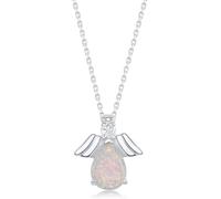 Collier avec pendentif en opale blanche 3,50 carats en forme de poire - Pierre de naissance du mois d'octobre - Pour femme