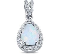 Collier avec pendentif en opale blanche naturelle certifiée 6,60 carats avec pierre de naissance du mois d'octobre pour femme