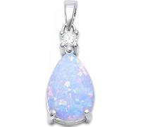 Collier avec pendentif en opale blanche naturelle certifiée pierre de naissance du mois d'octobre pour femme