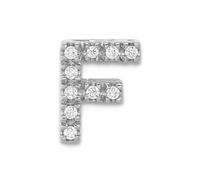 Collier avec pendentif en or blanc 14 carats avec lettre de diamant et monogramme initiale F 10,73 x 8,52 mm de large pour femme