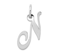 Collier avec pendentif en or blanc de 16 mm avec monogramme personnalisable pour femme, One Size, Métal Or blanc Doré Métal Or blanc, Pas de gemme