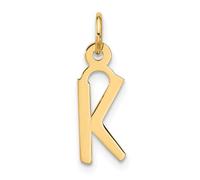 Collier avec pendentif en or jaune massif 10 carats de 6,75 mm - Grande lettre inclinée - Monogramme personnalisé - Pour femme, One Size, Métal, Pas de gemme
