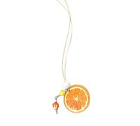 Collier avec pendentif en perles avec breloque en forme de fruit translucide, long cordon à enfiler, bijoux pour un look décontracté par temps chaud, collier à breloques en forme de fruit, long de de