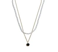 Collier avec pendentif en perles bleues pour femme